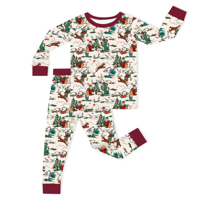 Christmas Cowboy  Kids Bamboo Two-Piece Pajama Set