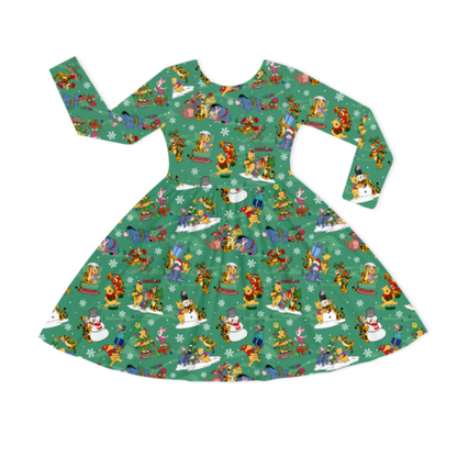 Robe bébé à manches longues en bambou et papillon