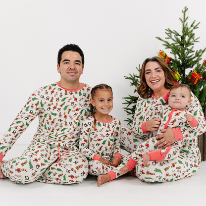 Christmas Green Face Pals and Tree Bamboo Family Matching Pajamas