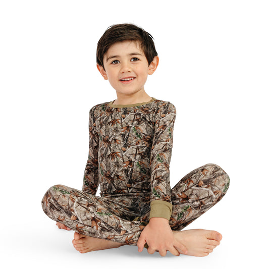 Ensemble de pyjama à manches longues à manches longues en bambou à imprimé de football