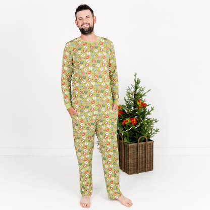 Ensemble de pyjama à manches longues à manches longues en bambou à imprimé de football