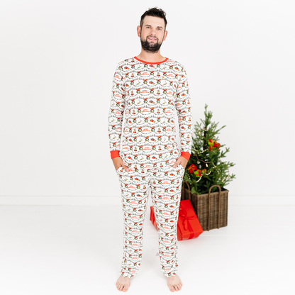 Christmas Green Face Cheer Bamboo Family Matching Pajamas）