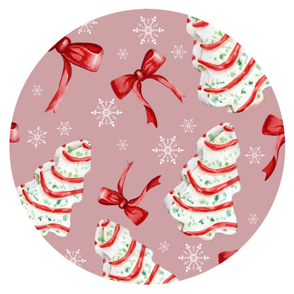 Christmas Pink Tree Cakes and Bows  Bamboo Blanket