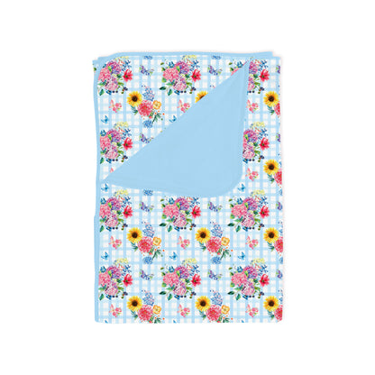 Gingham Garden Bouquet Bamboo Blanket