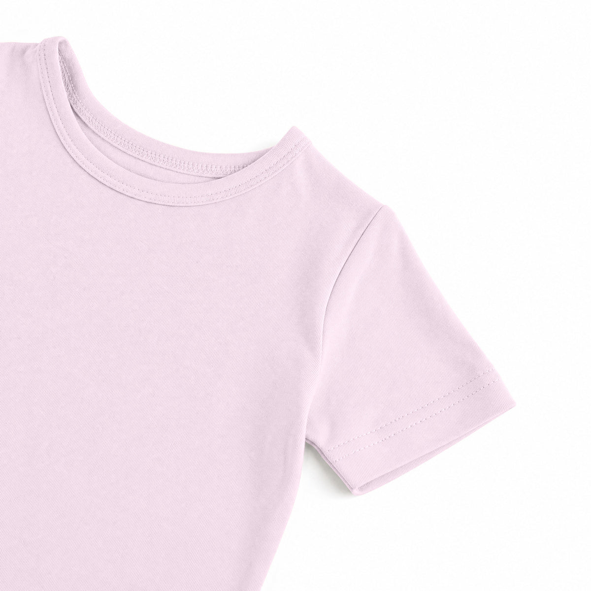 Kids Bamboo Two-Piece Pajama Set Soft Pink Solid