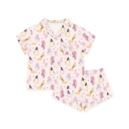 Fairytale Princess Magic Pink Women's Bamboo Short Sleeve Pajama Set