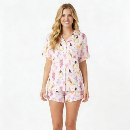 Fairytale Princess Magic Pink Women's Bamboo Short Sleeve Pajama Set