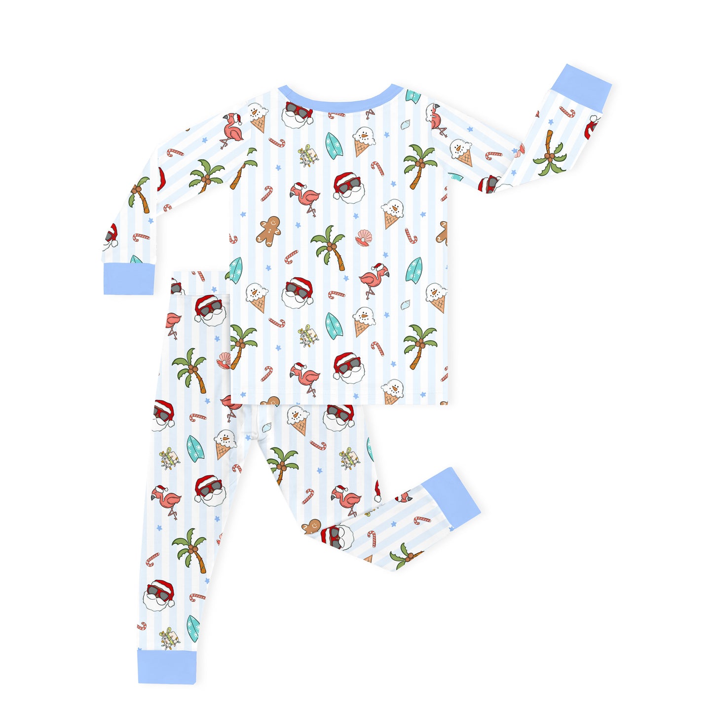 Christmas Tropical Holiday Kids Bamboo Two-Piece Pajama Set