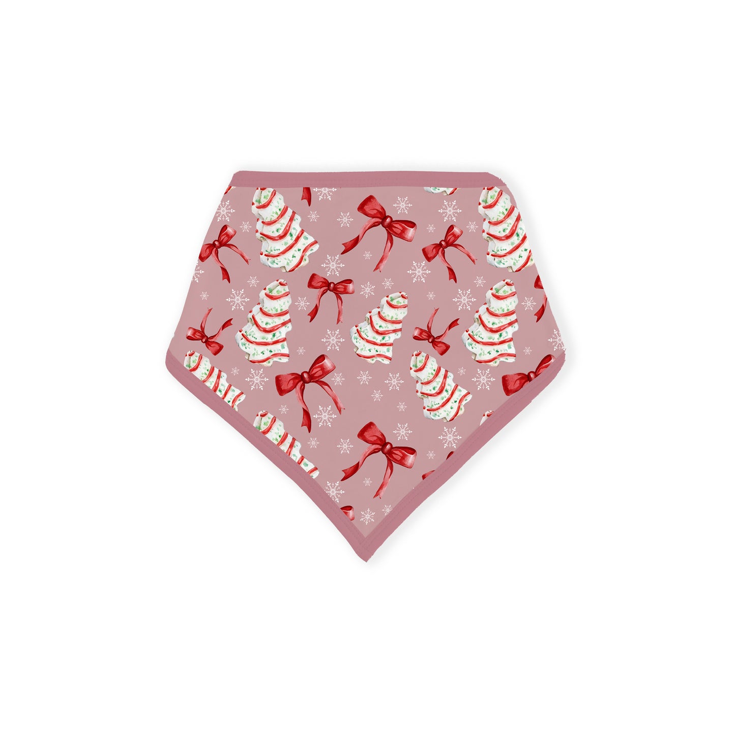 Christmas Pink Tree Cakes and Bows Bamboo Baby Bib