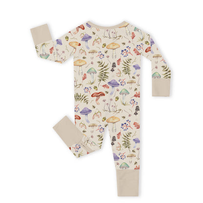 Baby Bamboo Zipper Pajama Romper Mushroom Magic Meadow Adventure