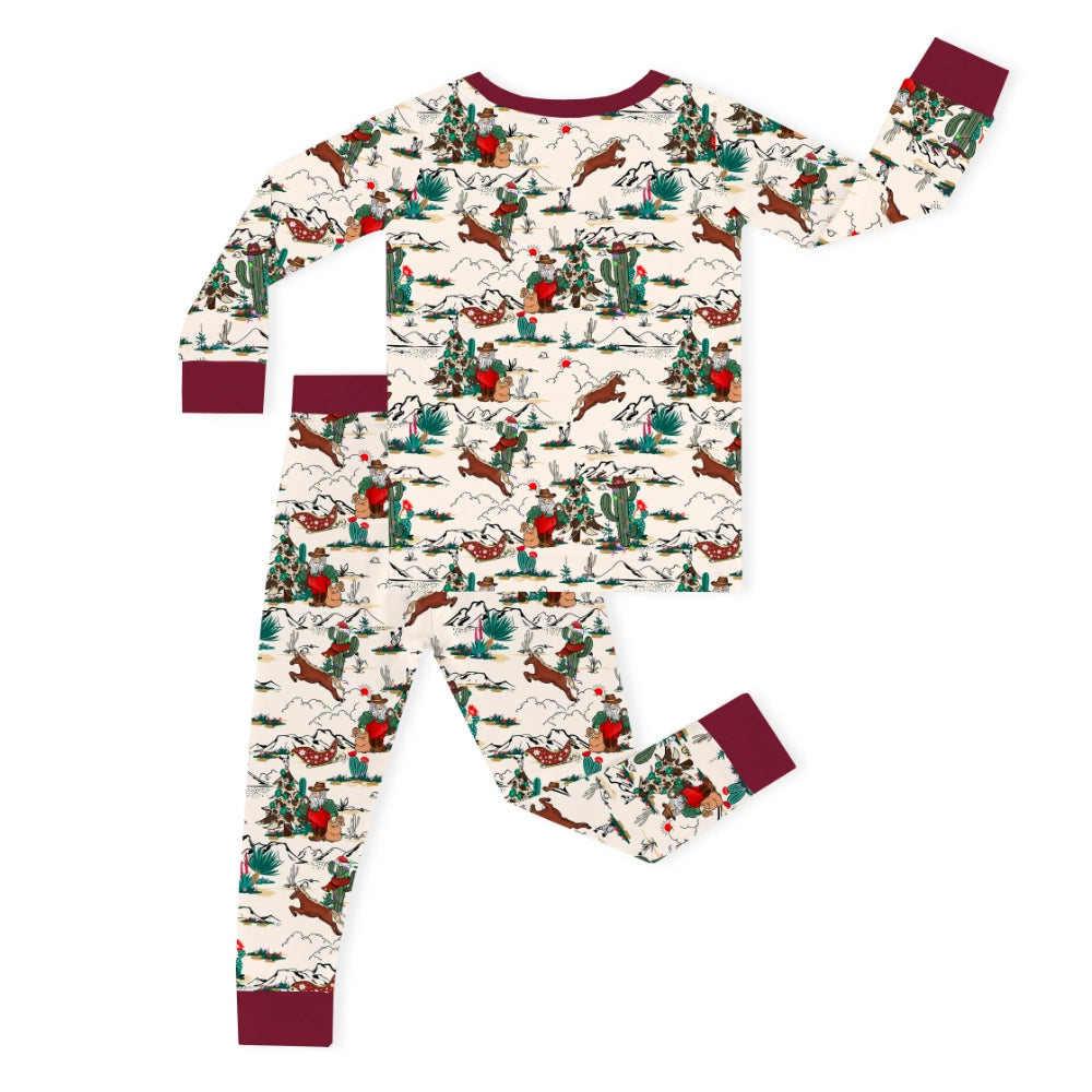 Christmas Cowboy  Kids Bamboo Two-Piece Pajama Set