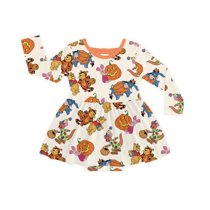 Robe bébé à manches longues en bambou et papillon