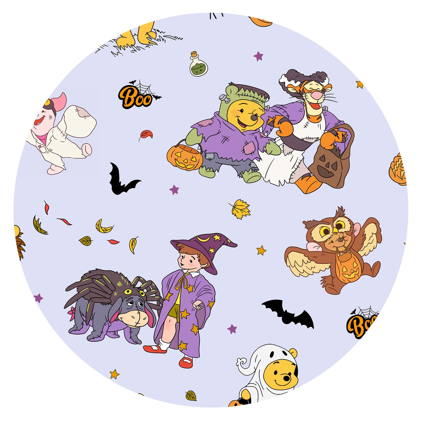 Halloween Bear Pumpkin Bat Bamboo Zipper Romper Pajamas