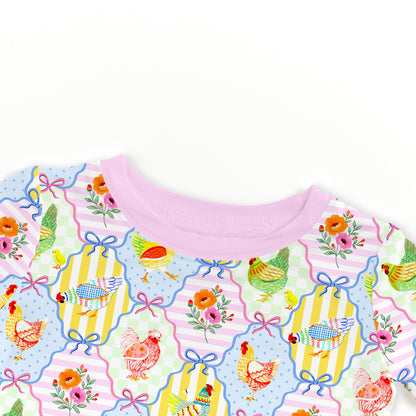 Pastel Country Coop Kids Bamboo Two-Piece Pajama Set