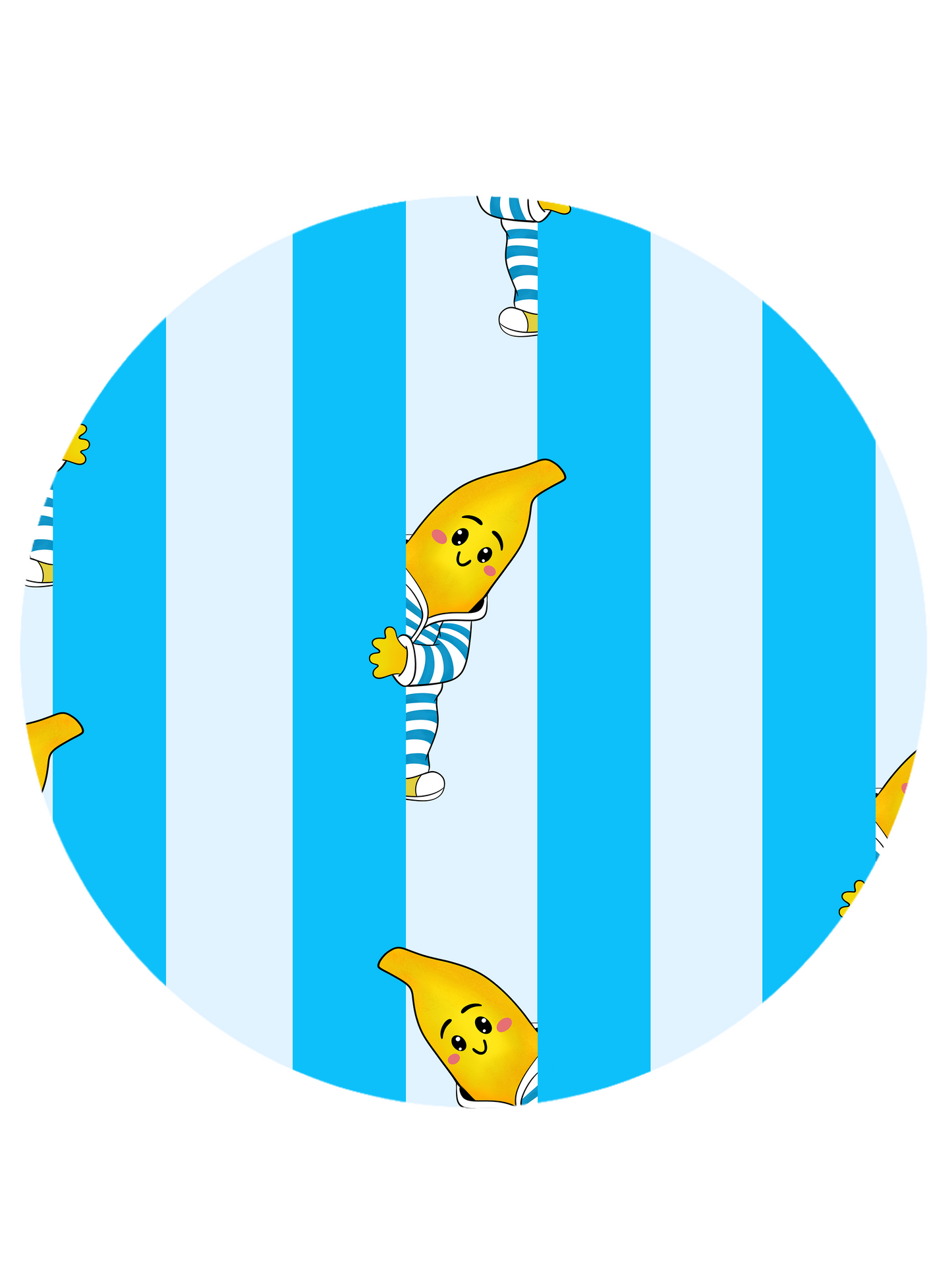 Blue Stripe Banana Friends Bamboo Zipper Romper Pajamas