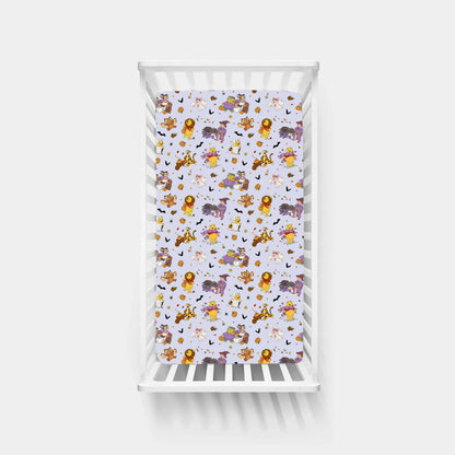 Halloween Bear Pumpkin Bat Bamboo Fitted Crib Sheet