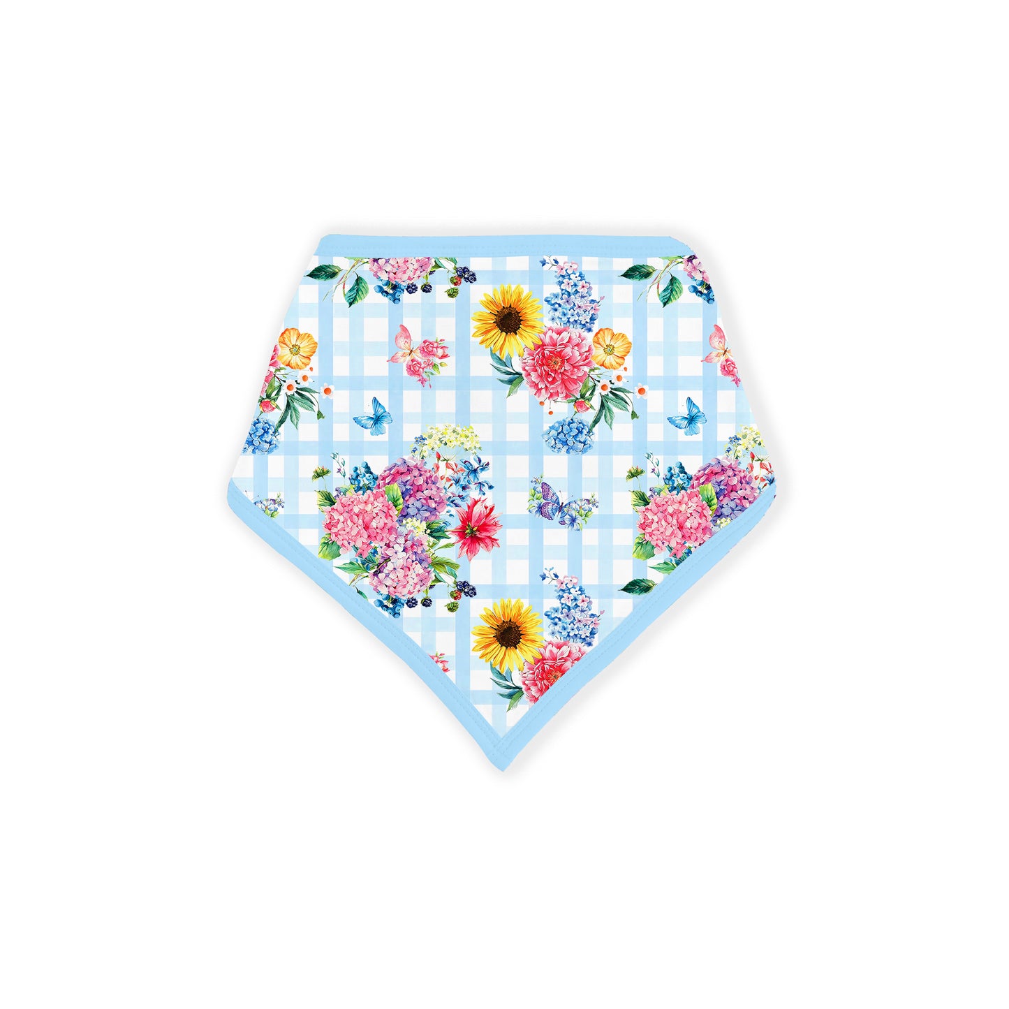 Gingham Garden Bouquet Bamboo Baby Bib