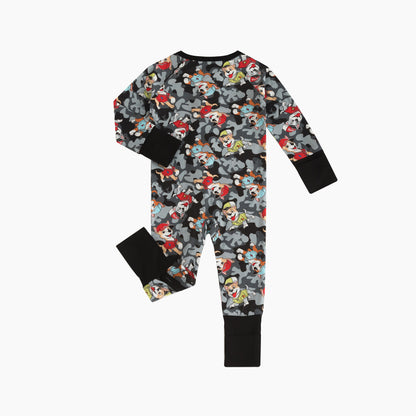 Cartoon Animals Bamboo Zipper Romper Pajamas