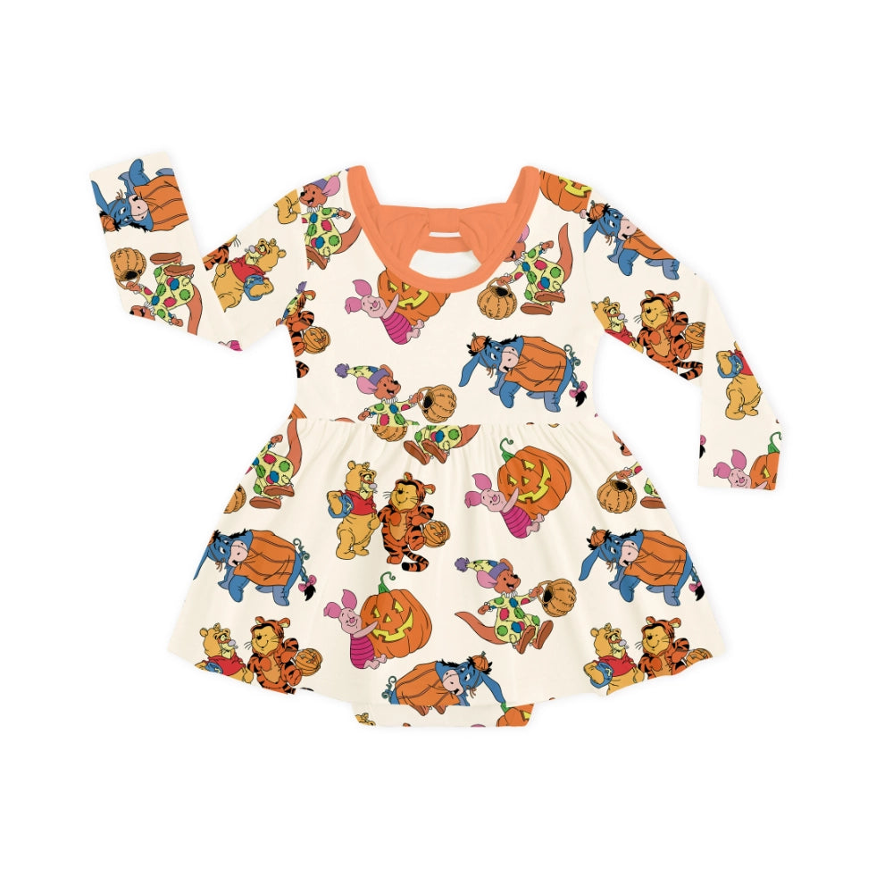 Robe bébé à manches longues en bambou et papillon