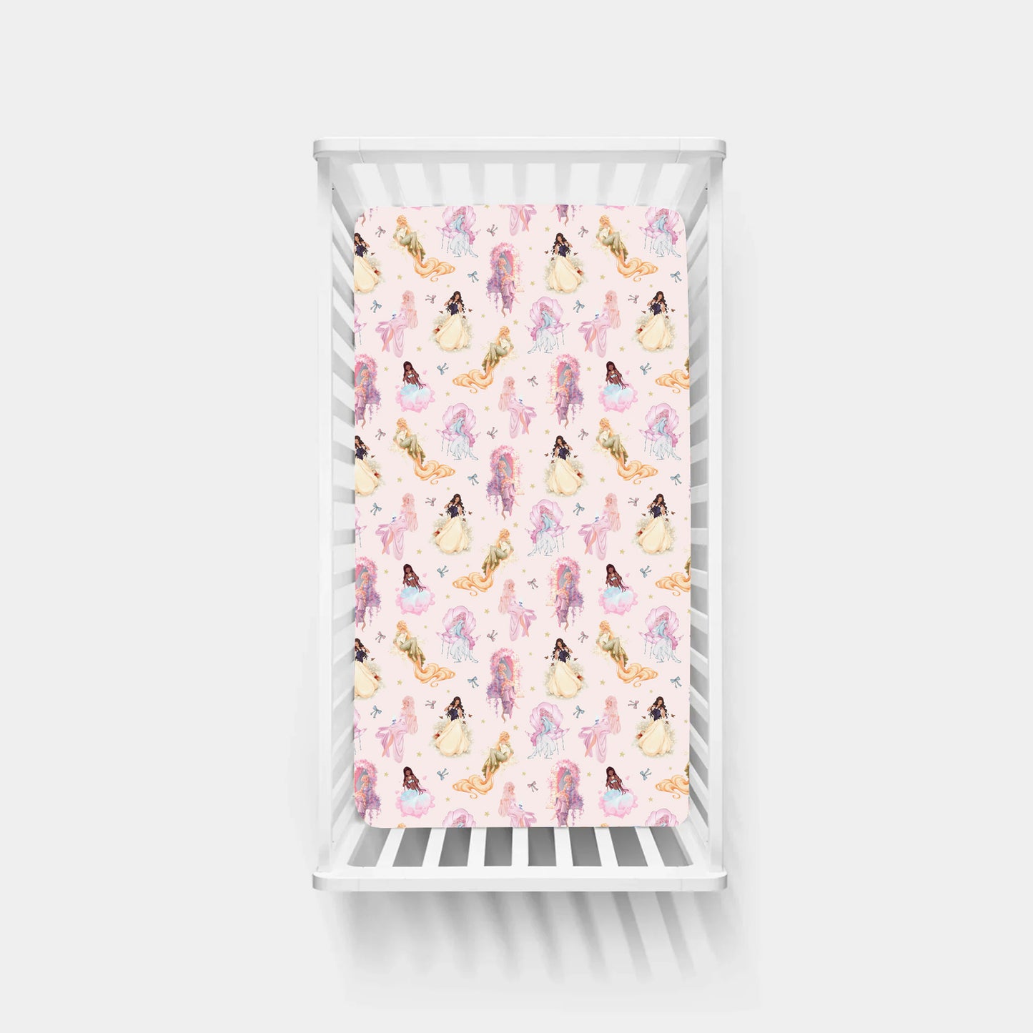 Fairytale Princess Magic Pink Bamboo Fitted Crib Sheet