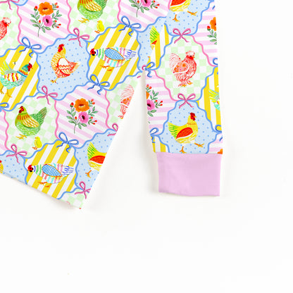Pastel Country Coop Kids Bamboo Two-Piece Pajama Set
