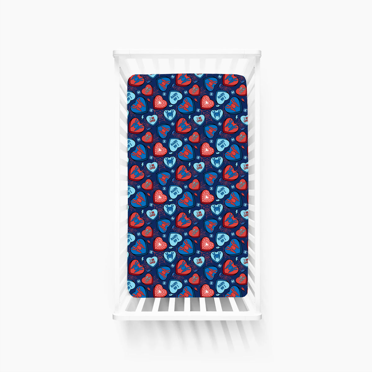 Hero Hearts Bamboo Fitted Crib Sheet