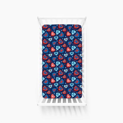 Hero Hearts Bamboo Fitted Crib Sheet