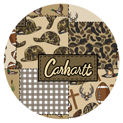 Camo and Football Western Hunting Patchwork Bamboo Zipper Romper Pajamas