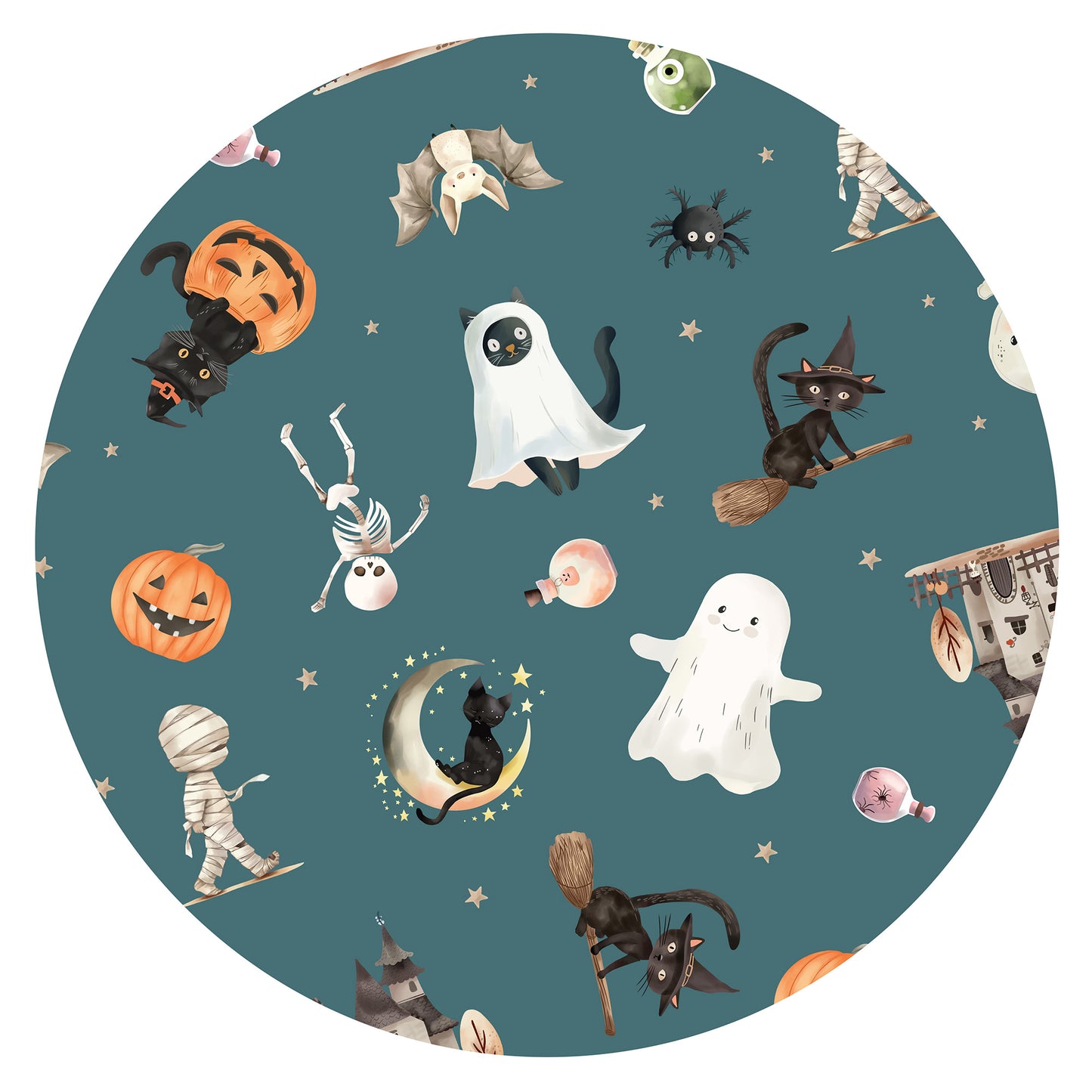 Halloween Spooky Ghost Pumpkin Patch Kids Bamboo Two-Piece Pajama Set