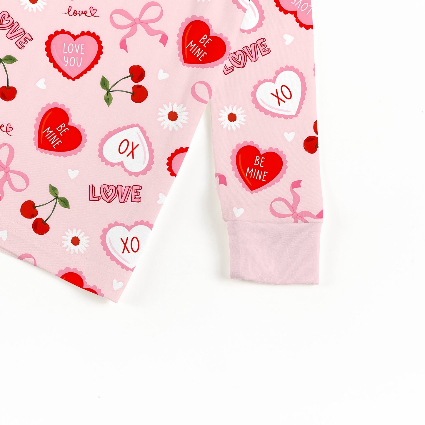 Sweetheart Cherry Hearts Kids Bamboo Two-Piece Pajama Set