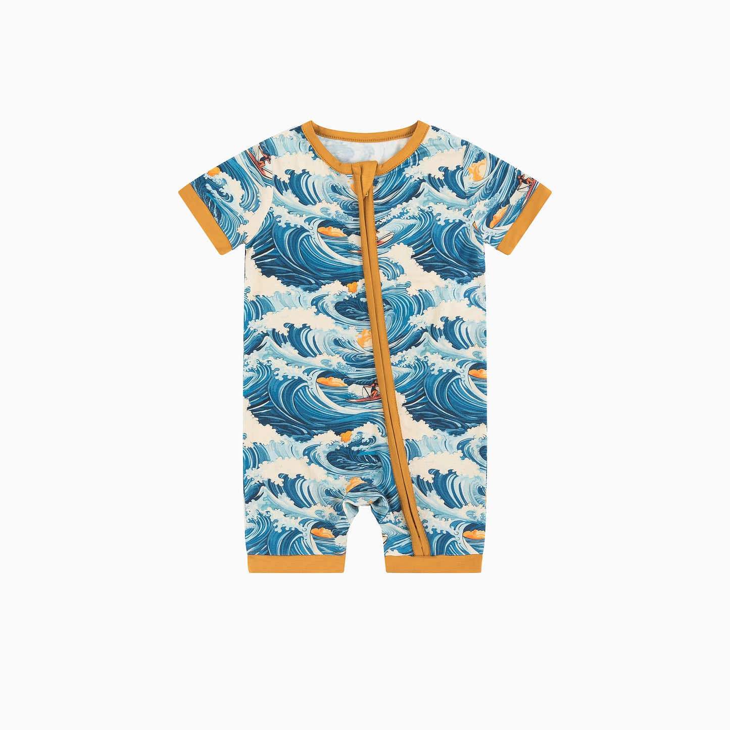 Waves Short Bamboo Zippy Baby Romper