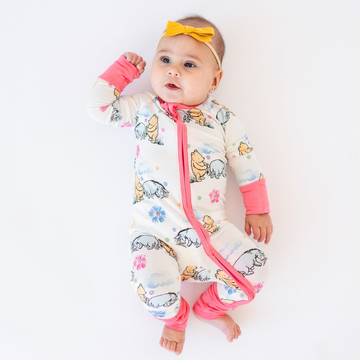 Cartoon Bears & Donkeys Pattern Bamboo Zipper Pajamas