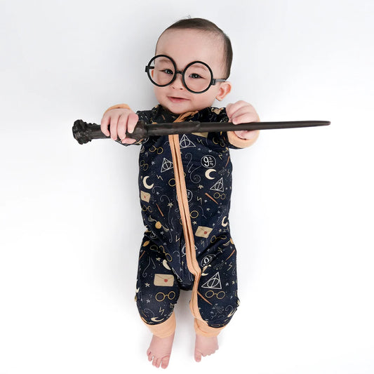 Magic Academy Baby Bamboo Zipper Romper Pajamas