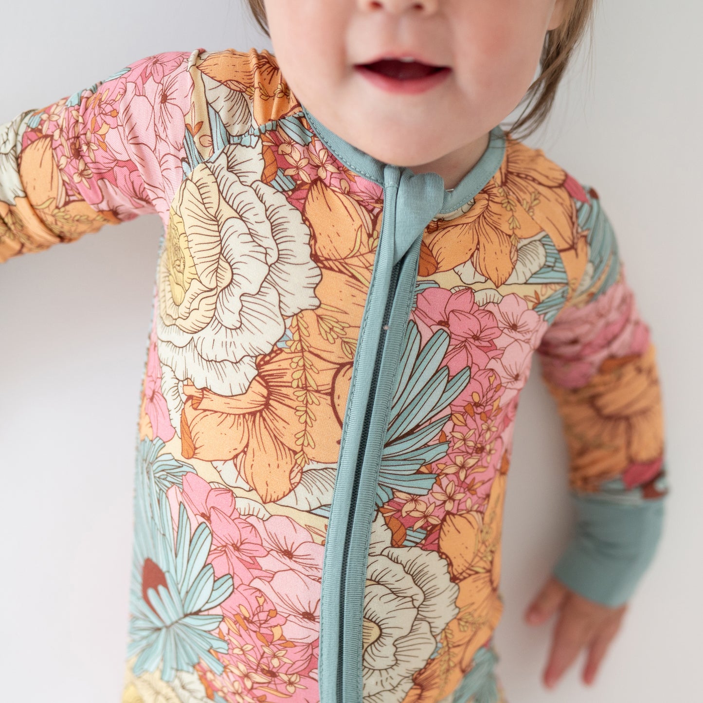 Pyjamas à fuite à glissière à imprimé floral
