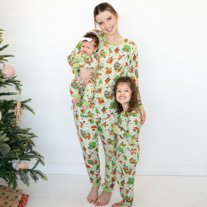 Christmas Mystery Great Dane Dog Bamboo Family Matching Pajamas