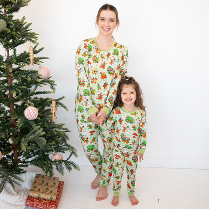 Christmas Mystery Great Dane Dog Bamboo Family Matching Pajamas