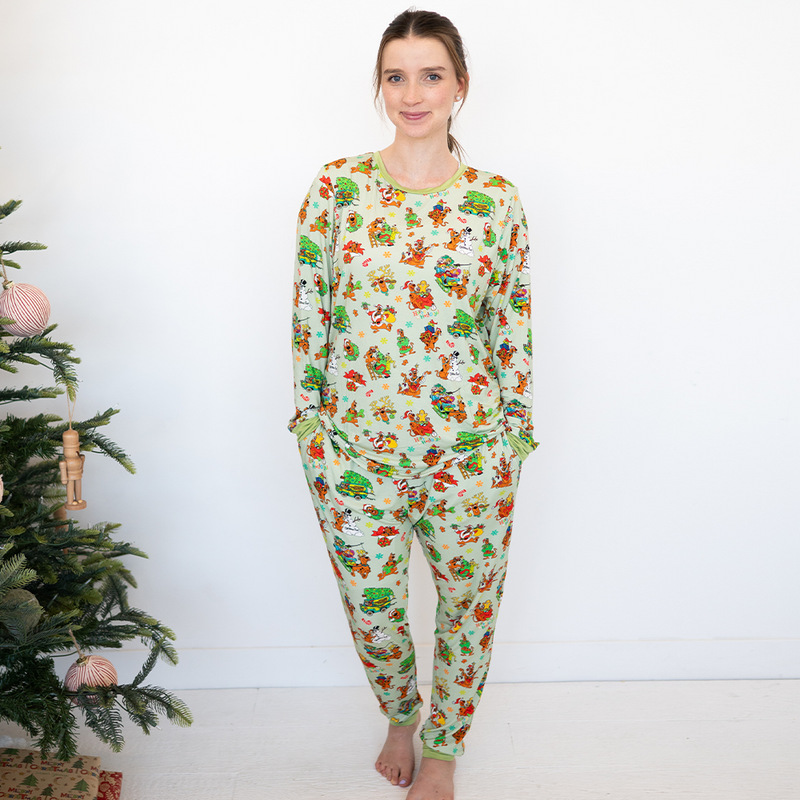 Christmas Mystery Great Dane Dog Bamboo Family Matching Pajamas