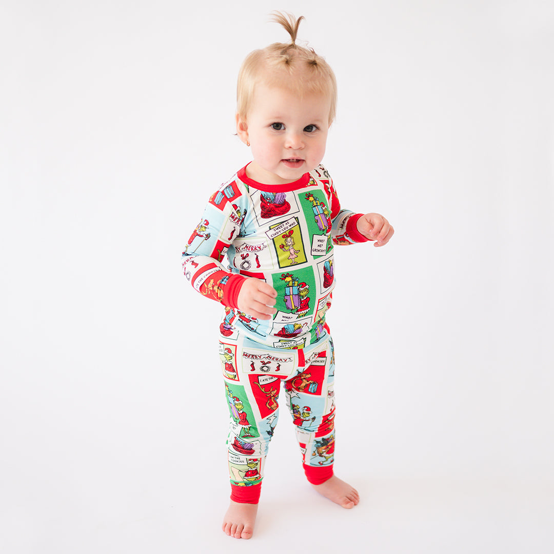 Christmas Green Guy Gift Kids Bamboo 2 Pieces Pajama Set