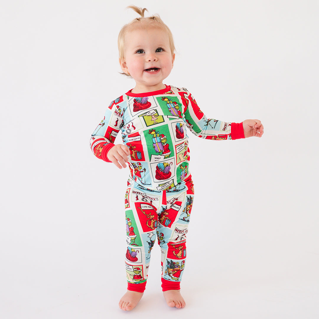 Christmas Green Guy Gift Kids Bamboo 2 Pieces Pajama Set