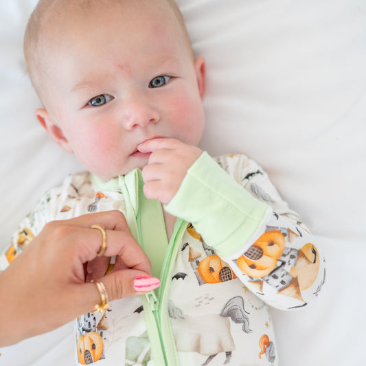 Halloween Unicorn Baby Bamboo Zipper Romper Pajamas