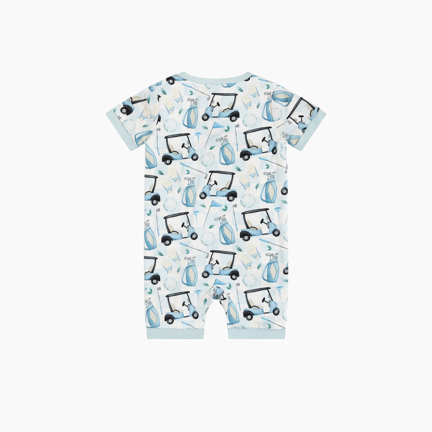 Blue Car Short Bamboo Zippy Baby Romper