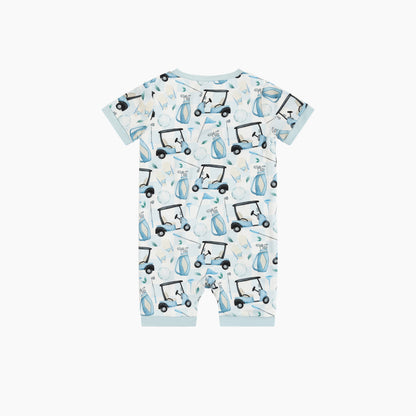 Blue Car Short Bamboo Zippy Baby Romper