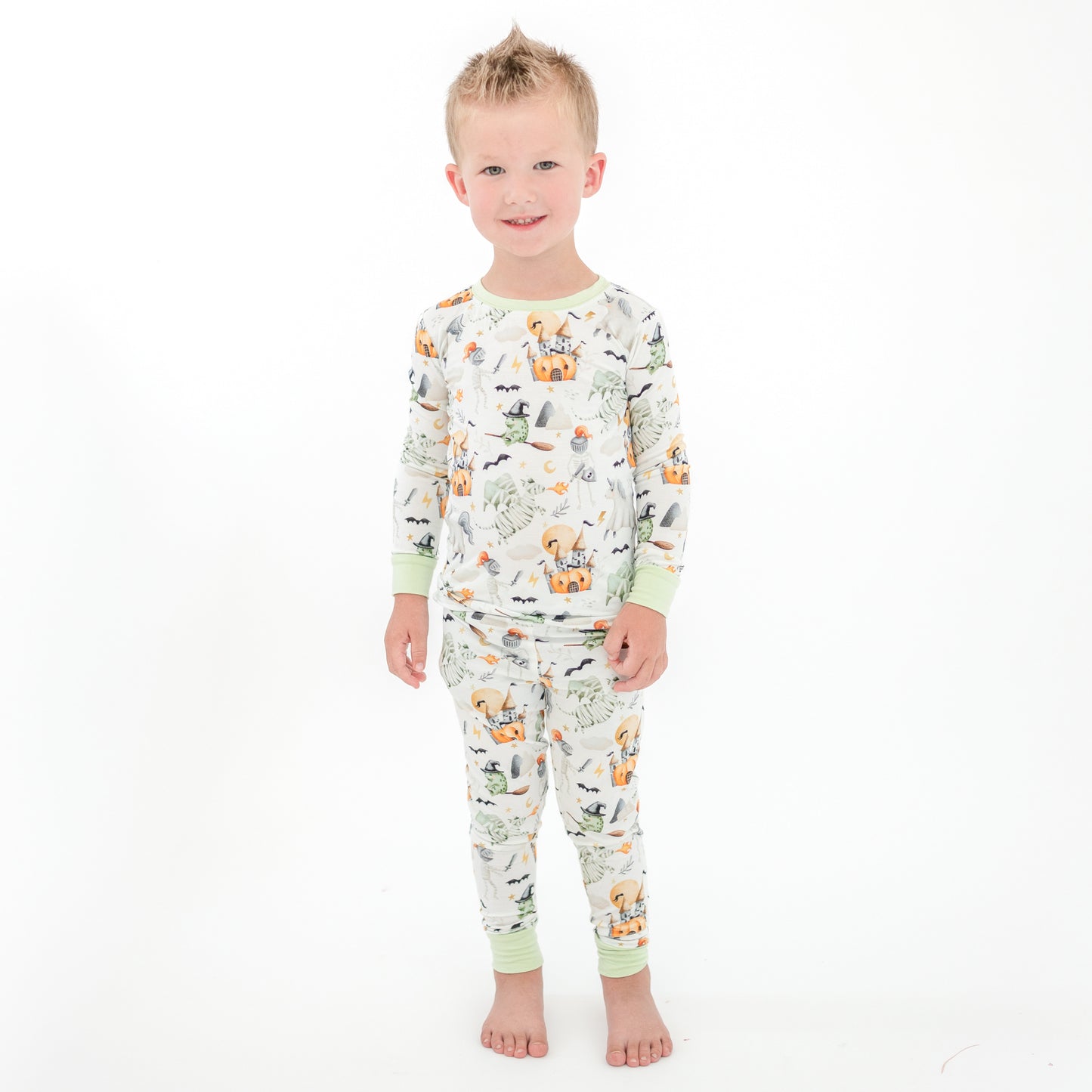 Ensemble de pyjama à manches longues à manches longues en bambou à imprimé de football