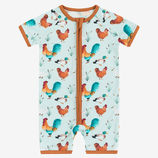 Cock Duck Bamboo Short Bamboo Zippy Baby Romper
