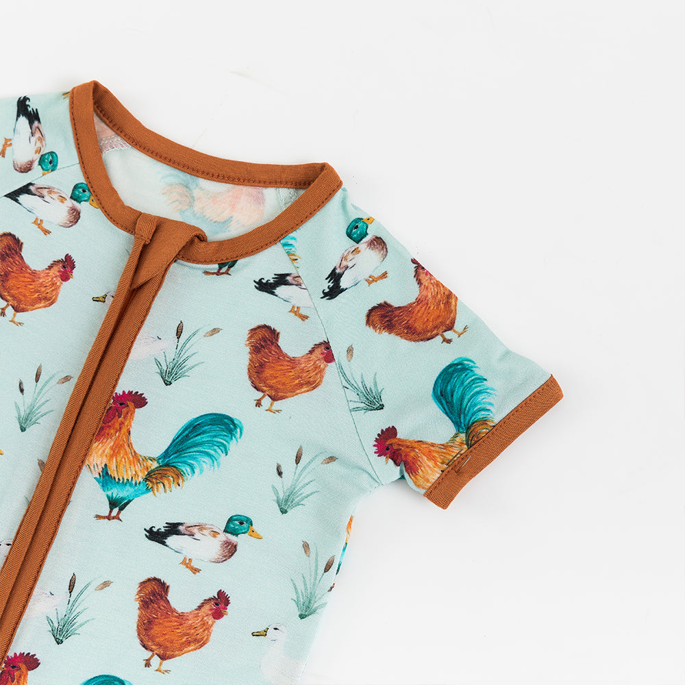 Cock Duck Bamboo Short Bamboo Zippy Baby Romper