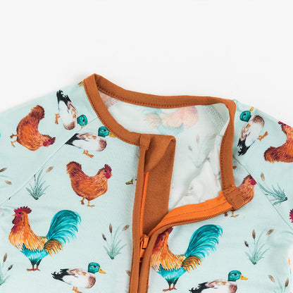 Cock Duck Bamboo Short Bamboo Zippy Baby Romper