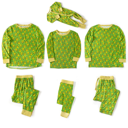 Christmas Green Guy Print Bamboo Family Matching Pajamas