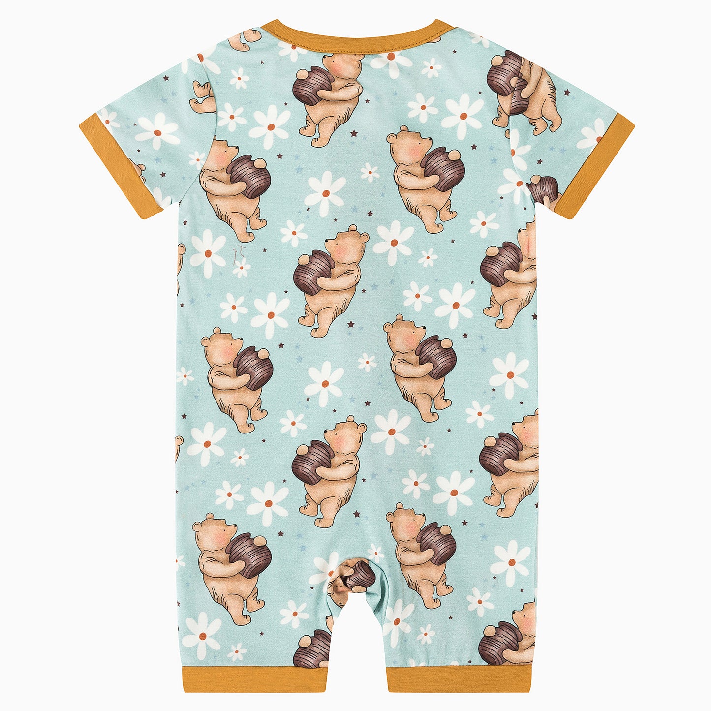 Bear Flower Bamboo Baby Short Zippy Pajama