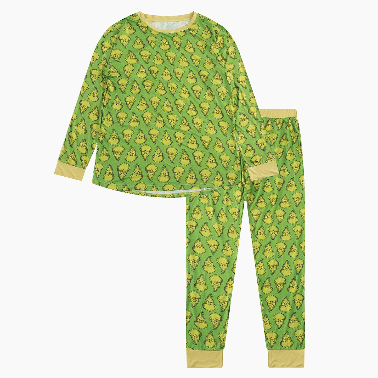 Christmas Green Guy Print Bamboo Women's Pajamas Set