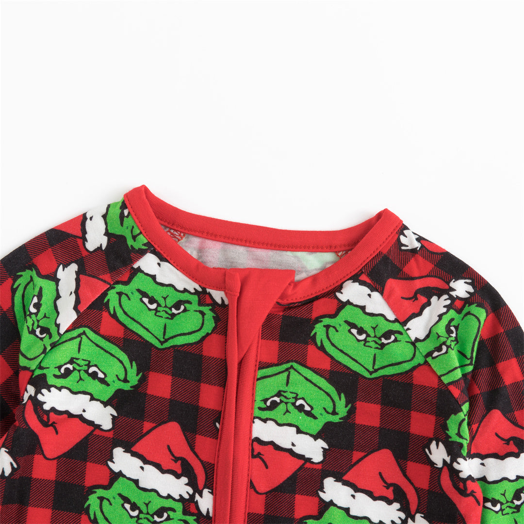 Christmas Green Face Red Bamboo Zippy